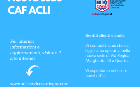 Quartu da oggi nuovamente operativo nella nuova sede di Via Regina Margherita 43